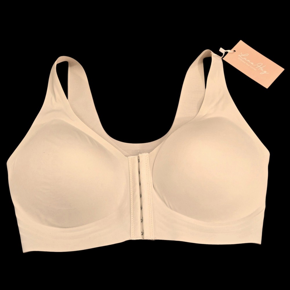 Luna Hug Posture Bra Womens Size M Nude Front Closure Wireless Seamless New